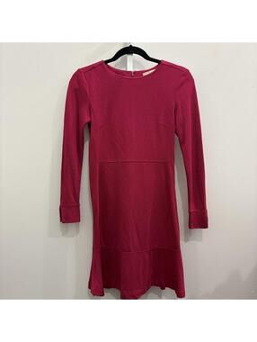 Loft Long Sleeve Fuchsia Rayon Polyester Dress